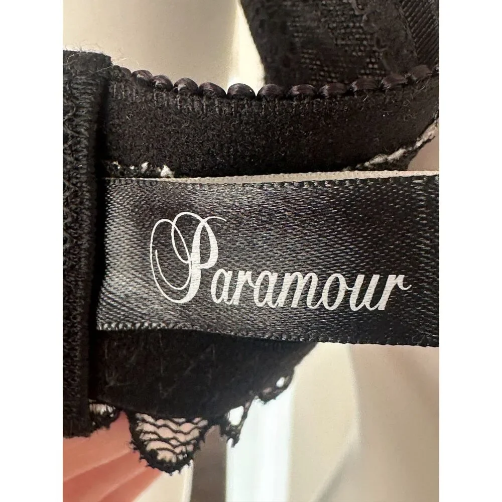 Lacy bra, by Paramour, black/white, size 36C.